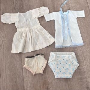 Vintage Doll White Lace Cotton Clothing Set‎ - Dress & Bottom